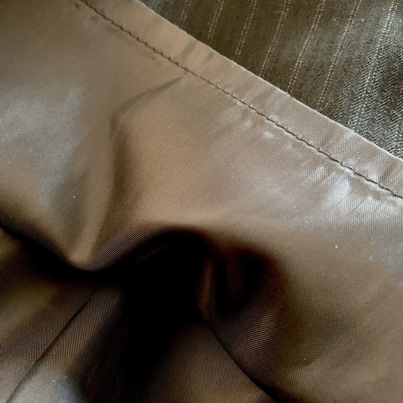 LUXE by NYC Design Co. Pinstripe Pencil Skirt Size 12 Black w/ Back Pleats Lined - Picture 4 of 6